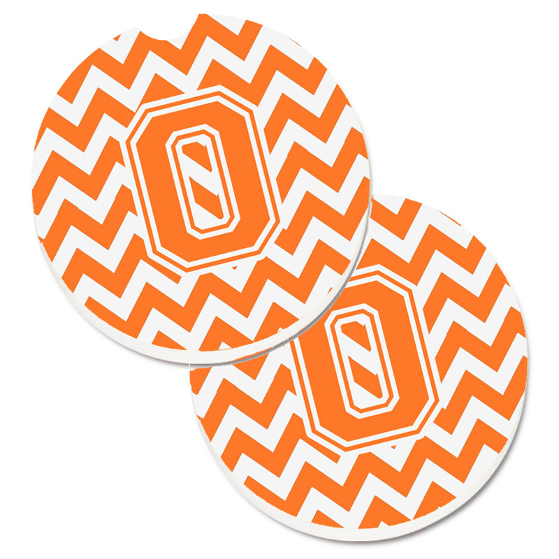 Sous-verre pour voiture, O, Blanc / orange