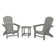 Nautical 3-Piece Adirondack Set with South Beach 18" Side Table