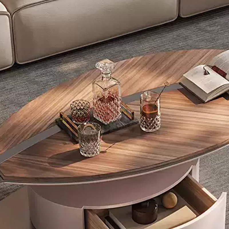 Table basse en bois massif en forme de feuille, H 18,11 po x L 62,99 po x l 35,43 po