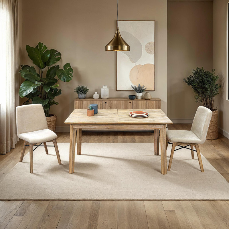 Chaise de salle à manger rembourrée en acacia Madgelene (ensemble de 2)