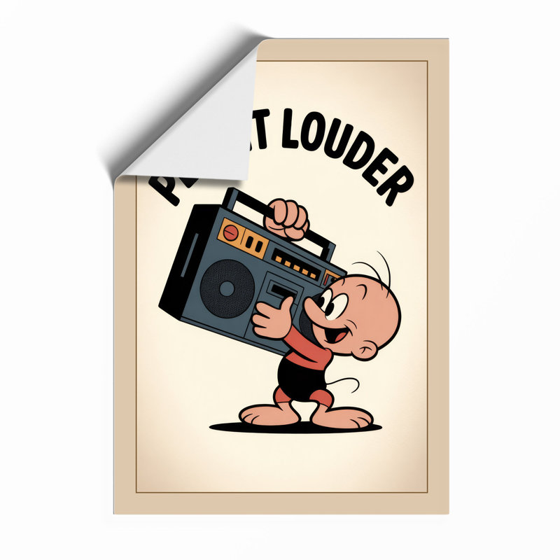 Play It Louder Retro - Framed Print, A4 - 29.7 x 21.0 cm, Unframed