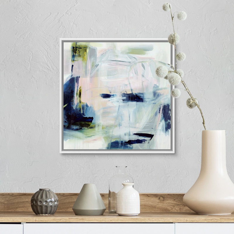 «Over Over by the Moon» par Jodi Maas - reproduction d'art sur toile, Cadre flottant blanc, H 18 po x l 18 po x P 1,75 po