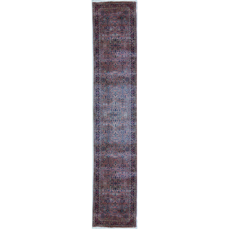 Hand-Knotted High-Quality Cream and Brown Runner
