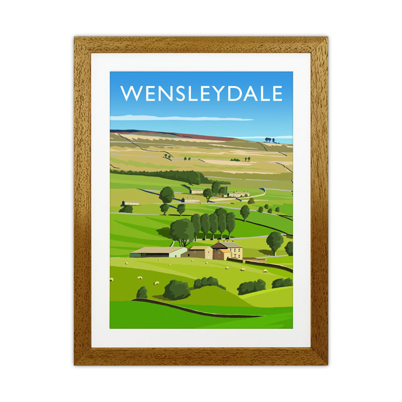 Wensleydale 3 Portrait by Richard O'Neill - Print, Brown Framed, 43.5cm H x 33.5cm W x 3cm D