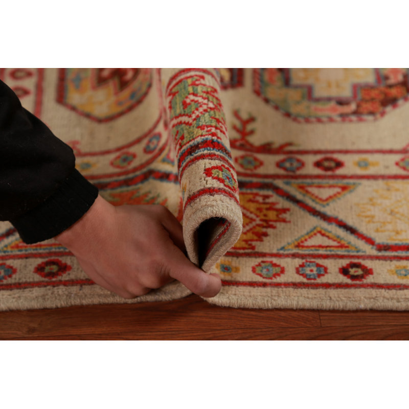 Geometric Kazak Handmade Accent Rug 3x4