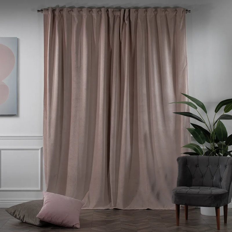 Rideau simple extra long et extra large en velours mat luxueux, 14 sel, L 52 po x L 144 po