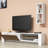 Modern Walnut TV Unit with Wall Shelf, 63.0 x 13.0 x 10.6 inches | 100% Melamine Coated Particle Board, Thickness: 0.7 inches | Multiple Shelves, Wall-Mountable, Stylish Storage Solution for Living Room-636616561