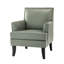 Fauteuil Celadon de 27,5 po de large revêtu de similicuir avec garniture cloutée et pieds en bois massif-924062089