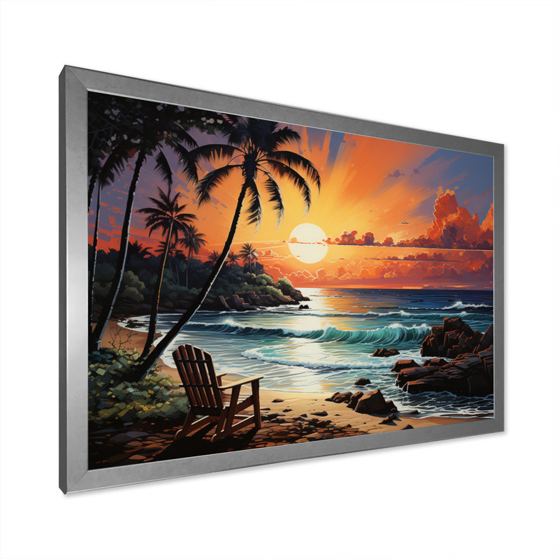 Sophina Beach Photo Tropical Vibes XXII, H 12 po x l 20 po x P 1 po, Cadre photo argenté