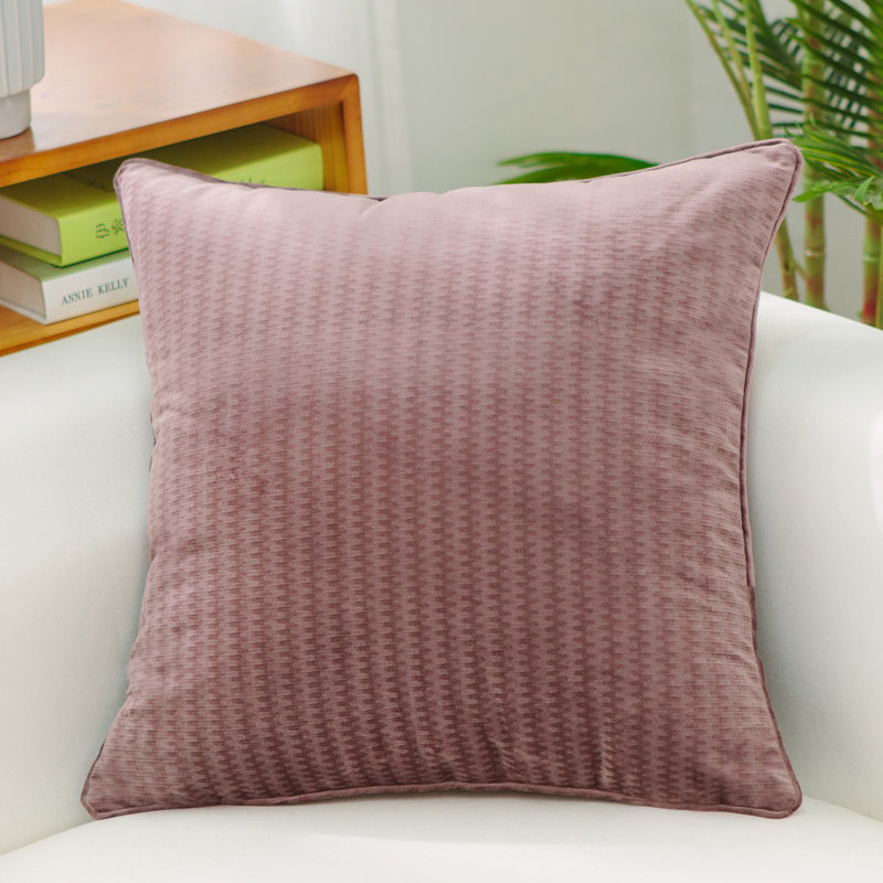  Square Cotton Pillow Cover & Insert, Down, Pink