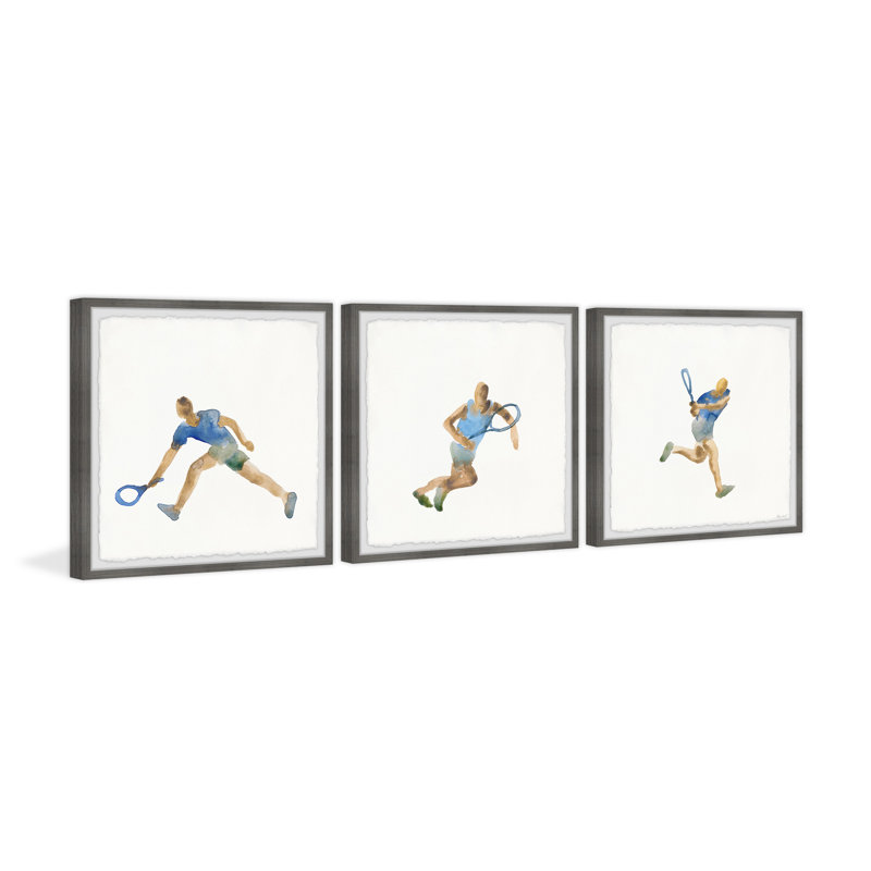 «Forehand and Backhand Triptych», ensemble de 3 reproductions encadrées, H 18 po x l 18 po