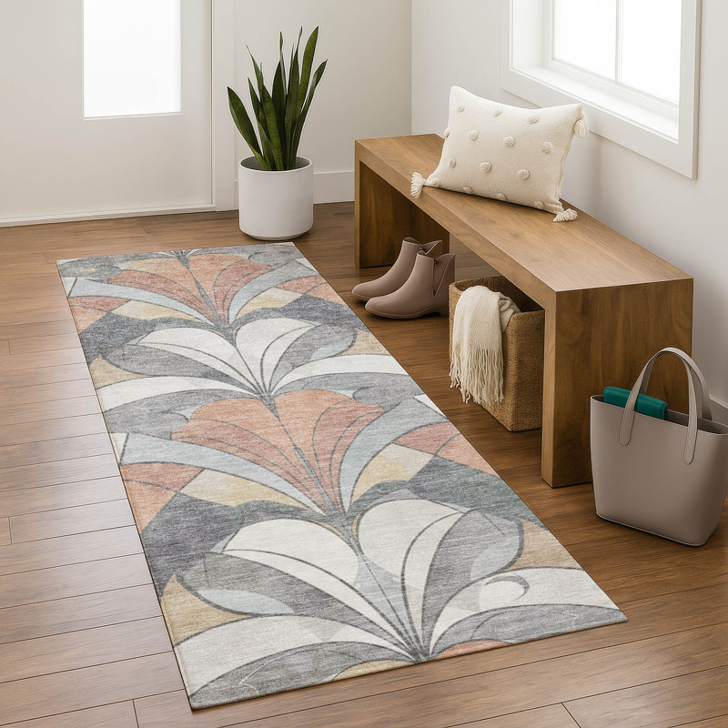Premium Machine Washable Mayfield modern Rug, Gray, 2'3" x 7'6" Runner