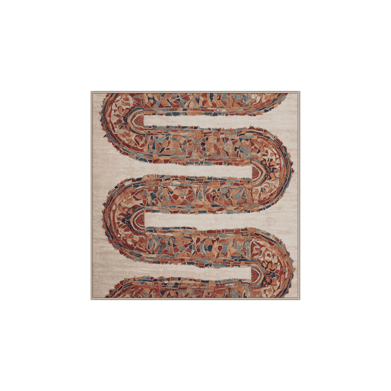 Machine Washable Brown Area Rug, Square 6'