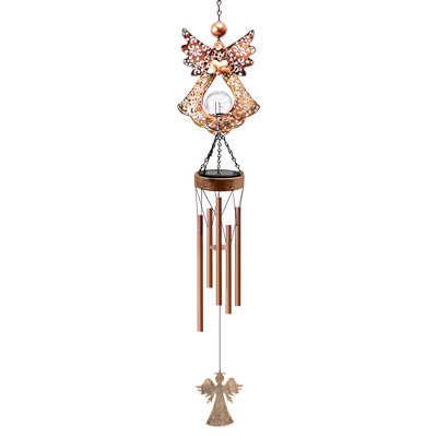 Solar Metal Guardian Angel Wind Chime: Weather Resistant Outdoor Decor - Thoughtful Gift For Mother's Day And Christmas