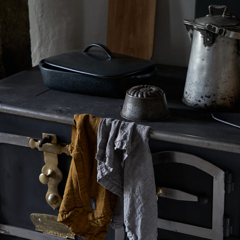 Maria Linen Square Napkin, Dusk Gray