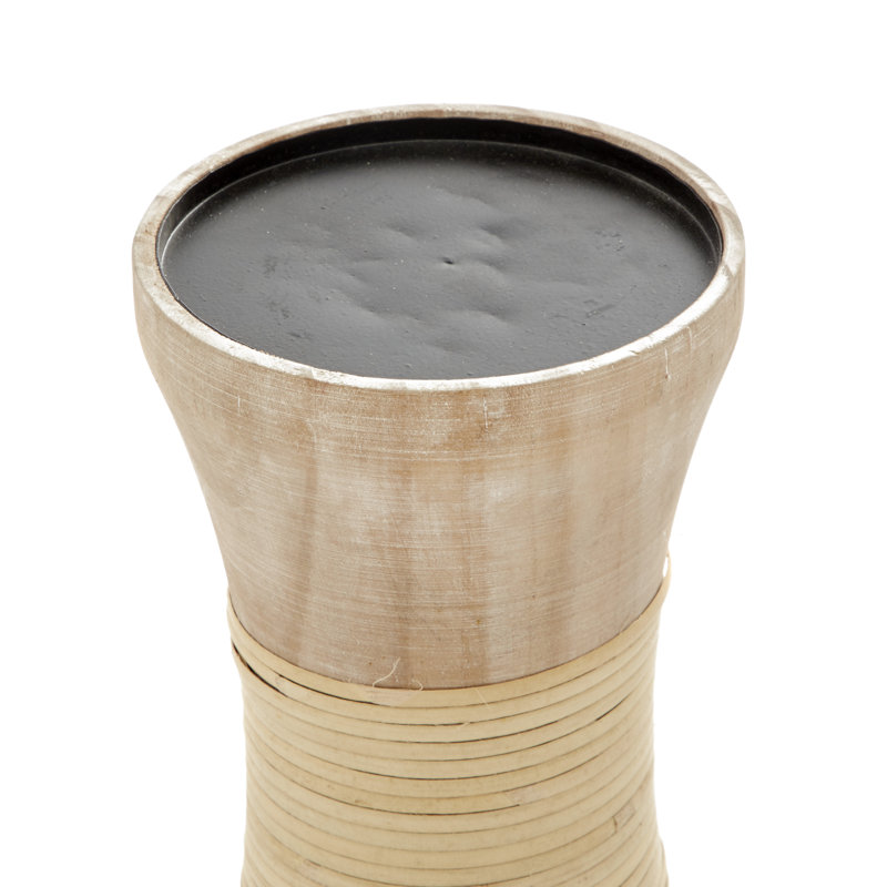 10.05'' H Wood Tabletop Candlestick