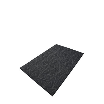 Tapis géométrique intérieur / extérieur gris foncé