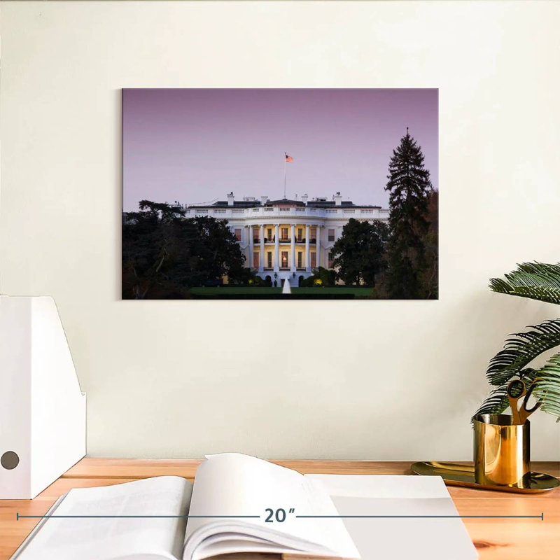 White House At Dusk, 8" H x 12" W