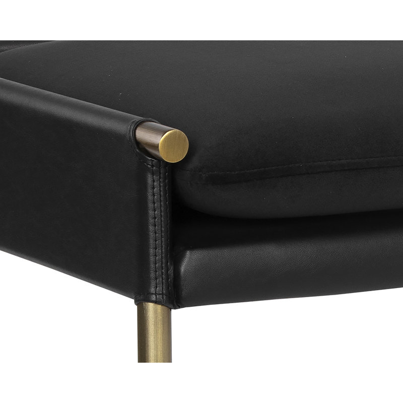 Banc rembourré Madge, Noir