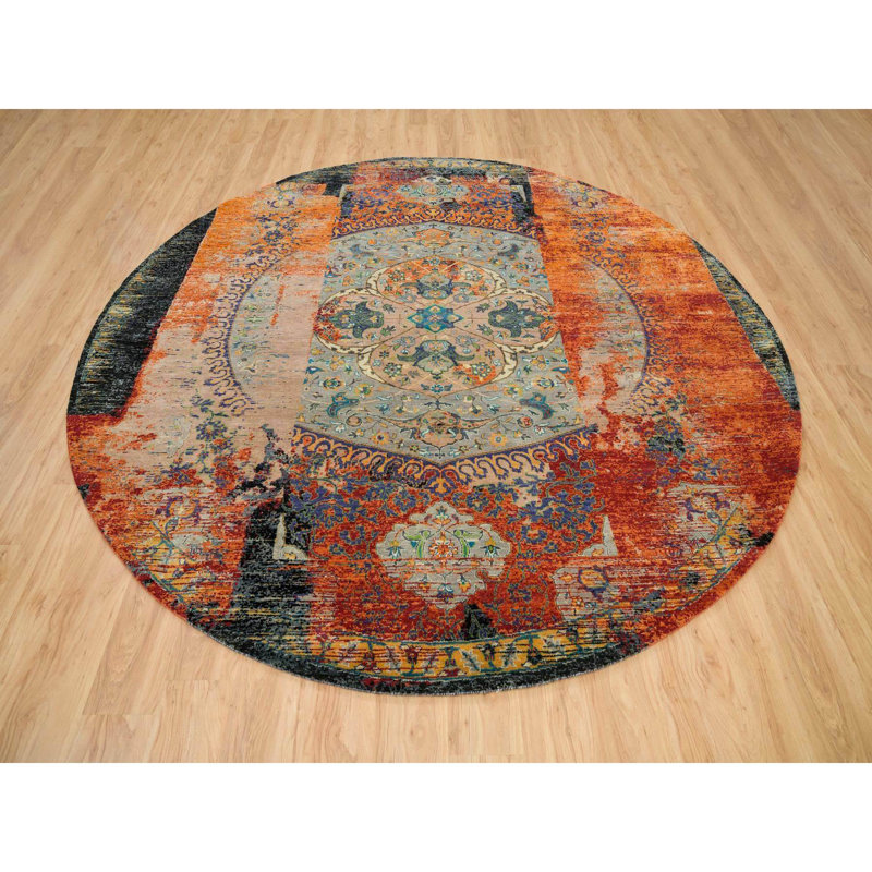 Tapis unique en laine nouvel âge de 10 pi Thalma