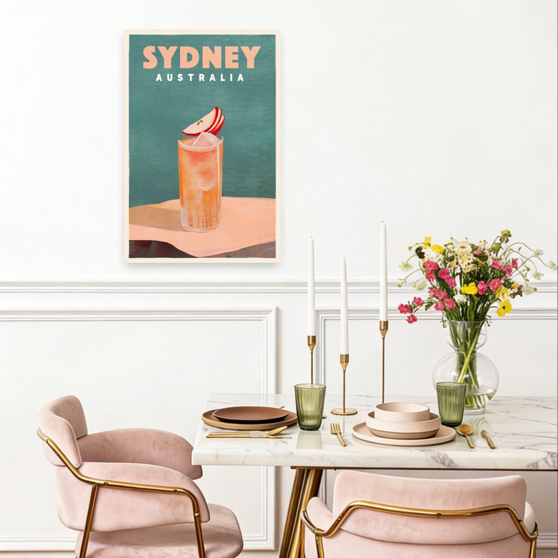 Art mural rétro, Sydney, Sydney, 24" H x 16" W