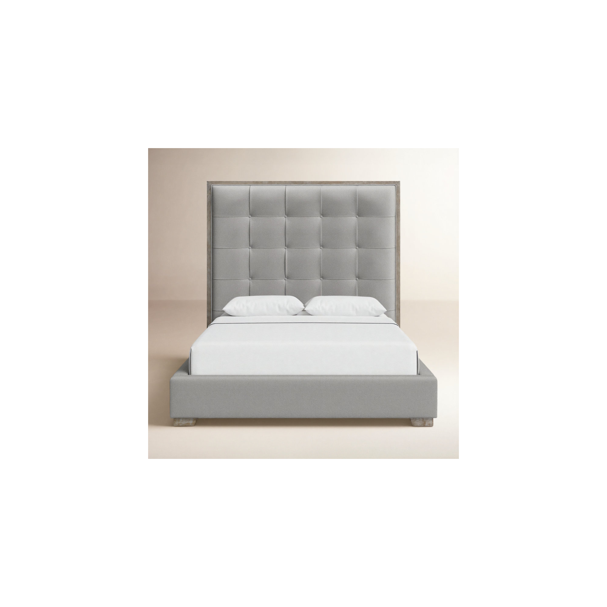 Upholstered Bed, Gray, Queen