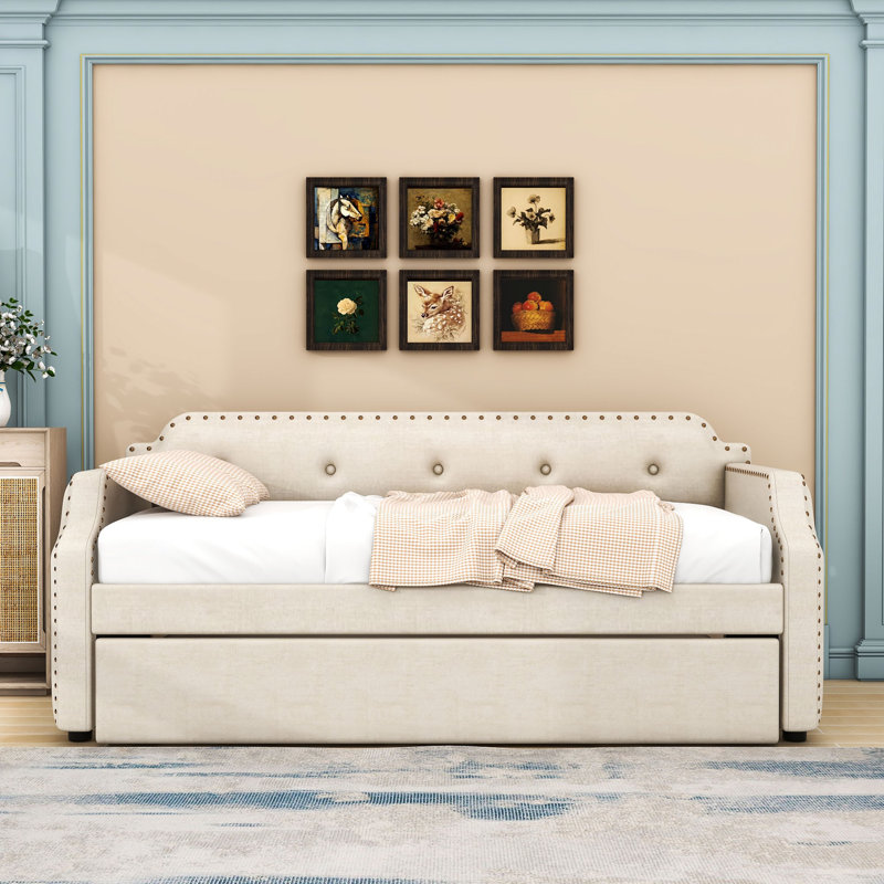 Upholstered Daybed with Trundle