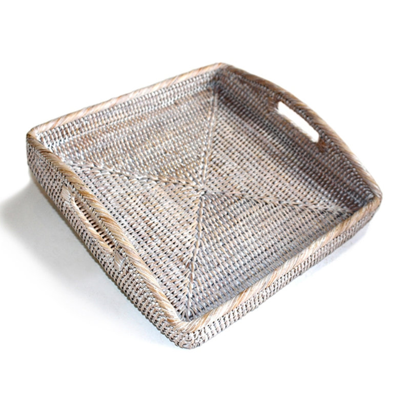 Rattan Tray, White Wash