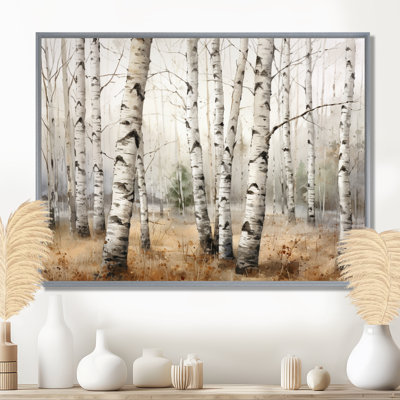Minimalisme arbre Birchs Breath II - arbre bouleau, art mural