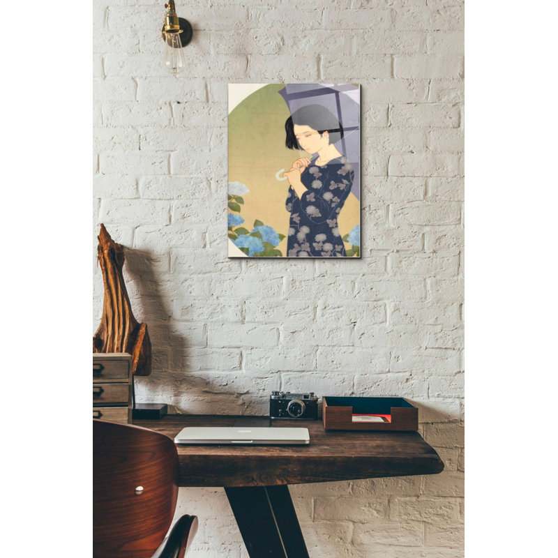 «Ajisai» par Sai Tamiya, art mural en verre acrylique, H 16 po x l 12 po x P 0,12 po