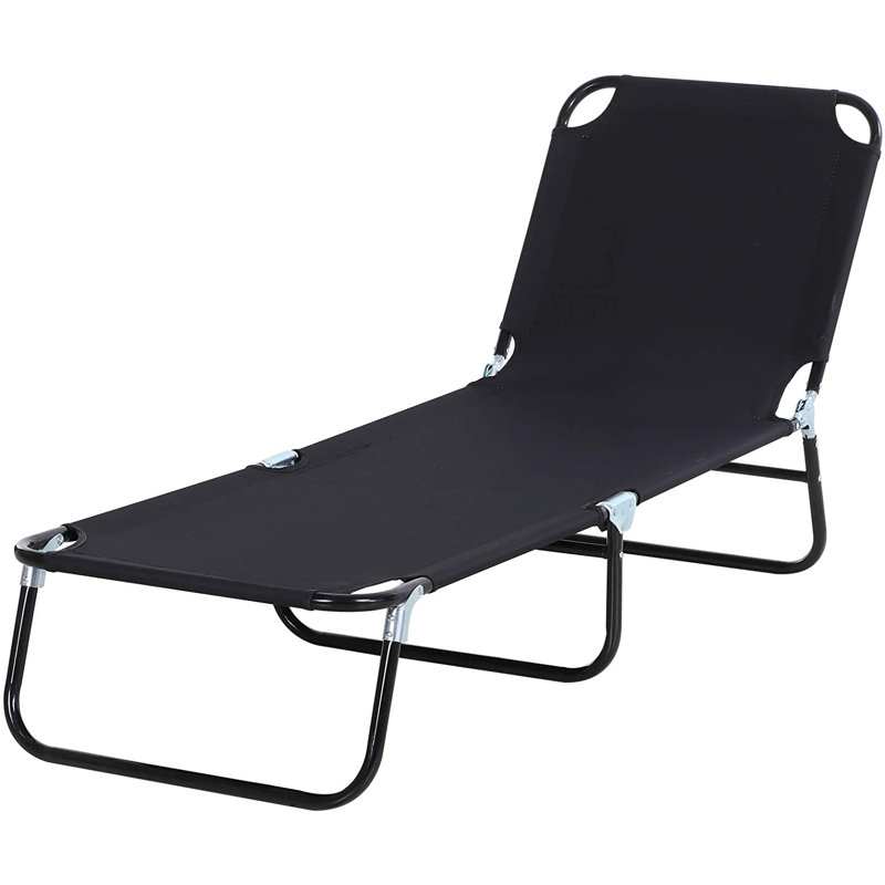 Aalilah Foldable Sun Loungers Oxford Fabric, Black