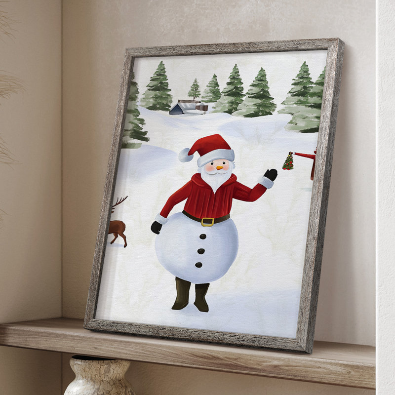 Christmas Holiday Art CCXXV Framed Print - Solid Wood, 11" H x 9" W