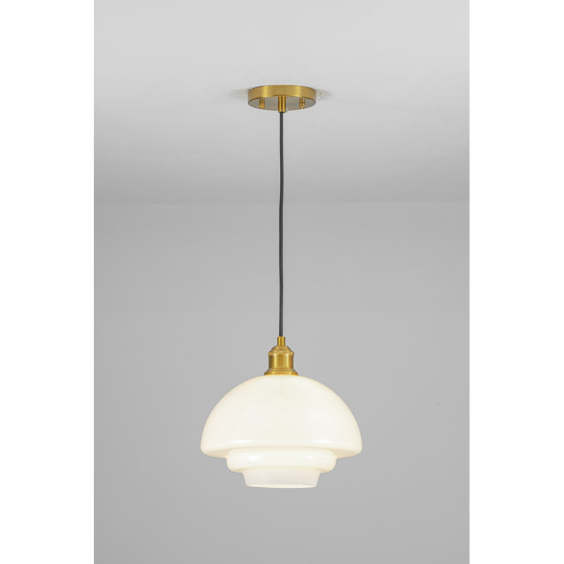 Luminaire suspendu en verre opale à 1 lumière