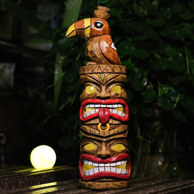15 Inch Solar Woodpecker Tiki Garden Statue - Waterproof Outdoor Patio Yard Lawn Decor Unique Housewarming Gift For Women