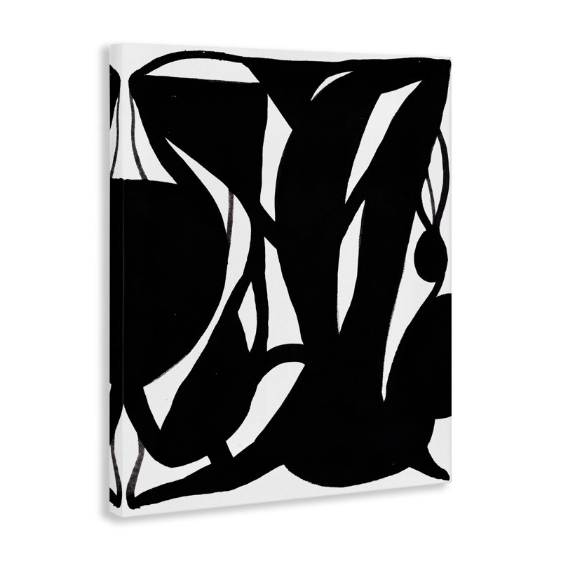 «Black Swirled Ink», art mural sur toile par Bea Dina, H 20 po x l 16 po