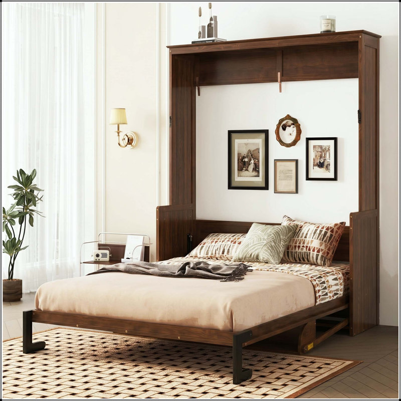 Queen Murphy Bed with Shelves