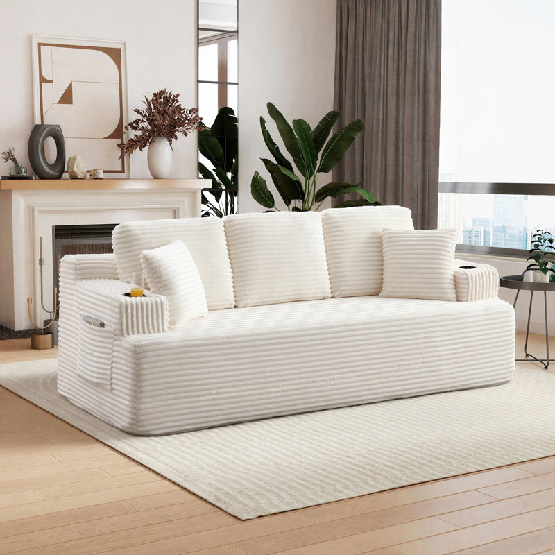 Canapé Boneless, Beige, H 35,8 po x l 86,2 po x P 36,6 po 