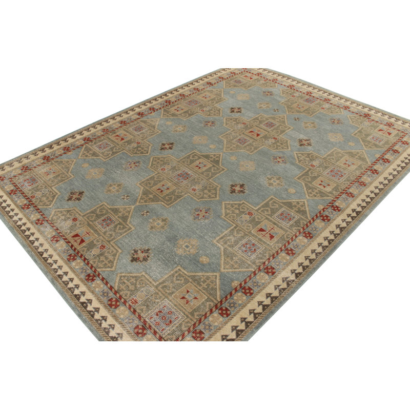 Distressed Homage Handmade Kilim Wool Abstract Area Rug, Rectangle 10' x 14'
