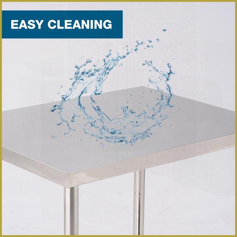 Table basse 30 po x 24 po en acier inoxydable pour la maison Restaurant - 34 po de hauteur, facile à nettoyer et amp; Durable