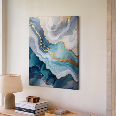 Geological Agate Abstract Canvasdigital Crystal Cross Section Art Canvas Wall Art Ready To Hang Gallery Wrapped Home Decor Modern Design