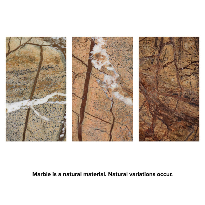 Marlow Marble Plate Large (Brown), 3.75" H x 12" W x 12" D