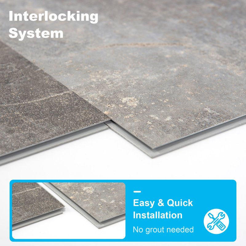 24'' x 12'' Interlocking  Wall Tiles,Waterproof,Easy to Install,SPC Wall Panling for Shower,Kitchen(20 sq.ft./Box)