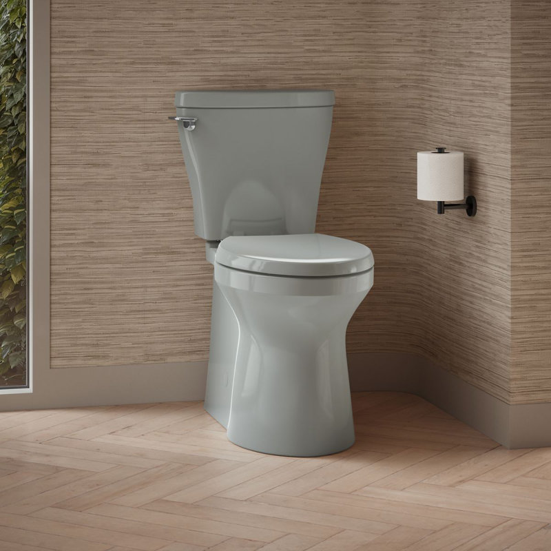 Betello 1.28 GPF Water Efficient Elongated Two-Piece toilet (Seat Not Included), Ice Gray