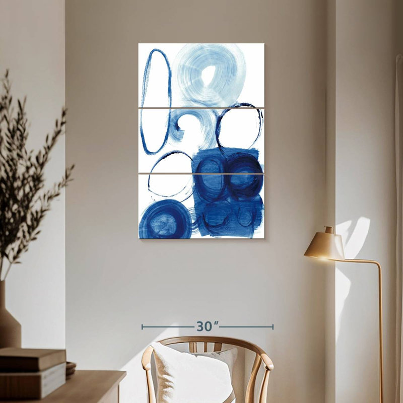 Avery Blue Circle Study I, 57" H x 36" W