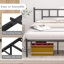 Cadre de lit double, cadre de lit en métal avec tête de lit, lit plateforme en fer sans matelas ni sommier-88618247-94300055