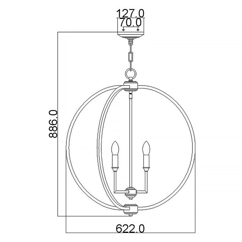 Asparagus 6 - Light Polished Nickel Sphere Pendant