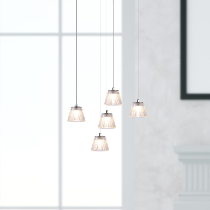 Atkin 5 - Light Nickel Cluster Pendant