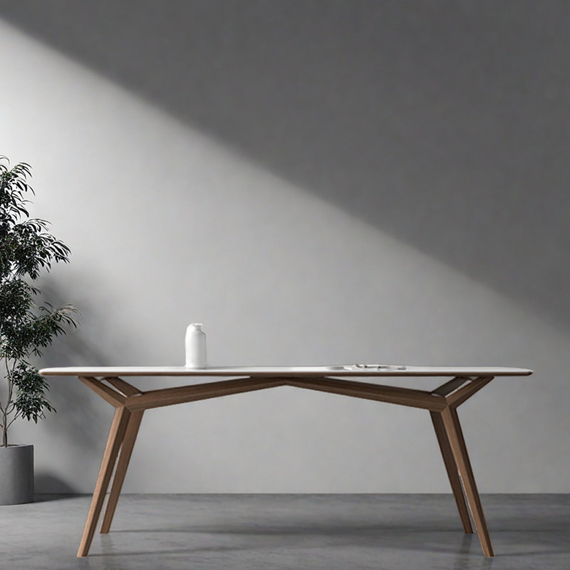 Table de salle à manger rectangulaire simple en bois de frêne, H 29,52 po x L 62,99 po x l 31,49 po