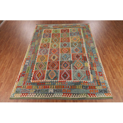 Geometric Colourful Kilim Oriental Area Rug 10x13