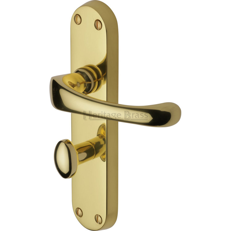 Heritage Brass Heritage Door Handle for Bathroom Gloucester Design, Polished Brass
